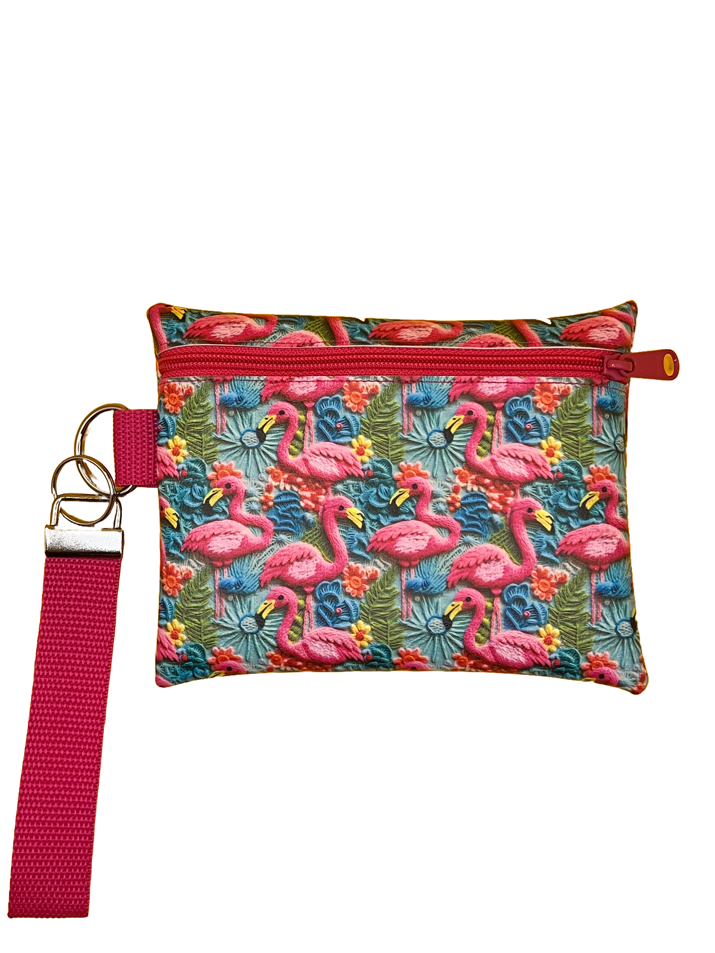 4X6 Vinyl Zipper Flamingo Bag