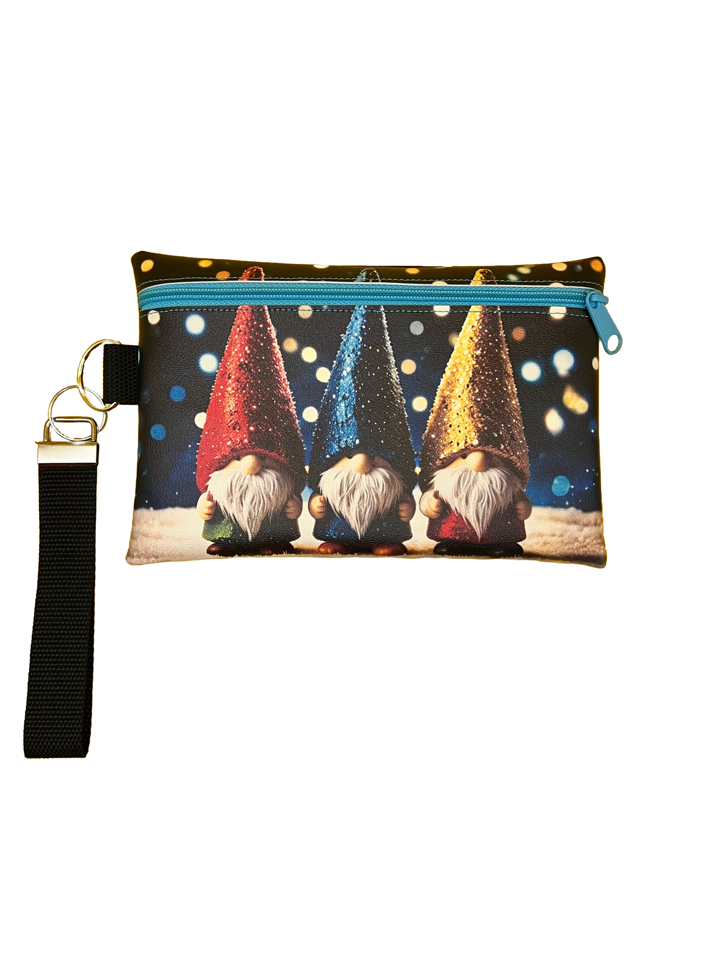 6X9 Vinyl Zipper Christmas Gnome Bag Wristlet