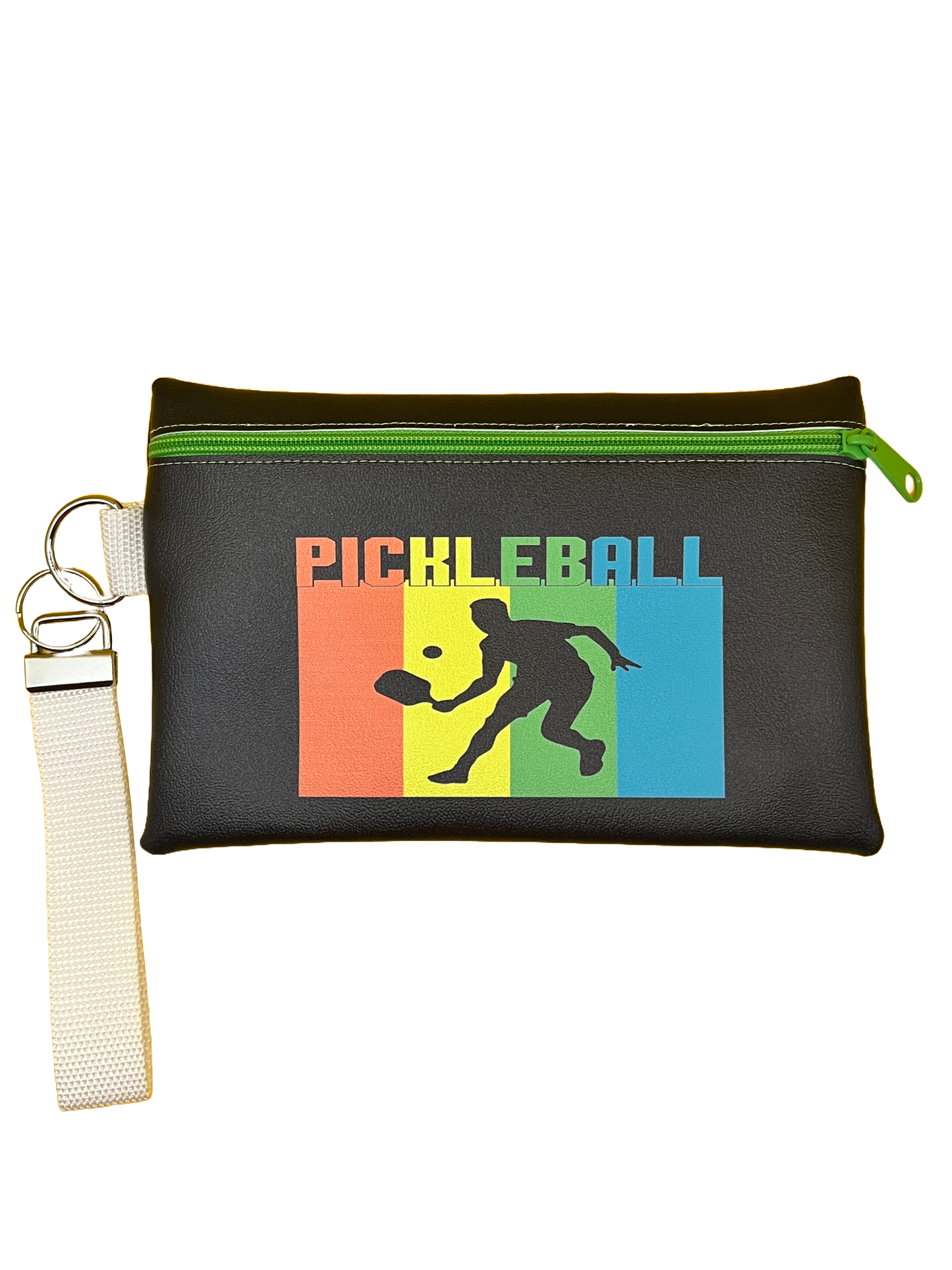 6X9 Vinyl Zipper Pickleball Wristlet Bag
