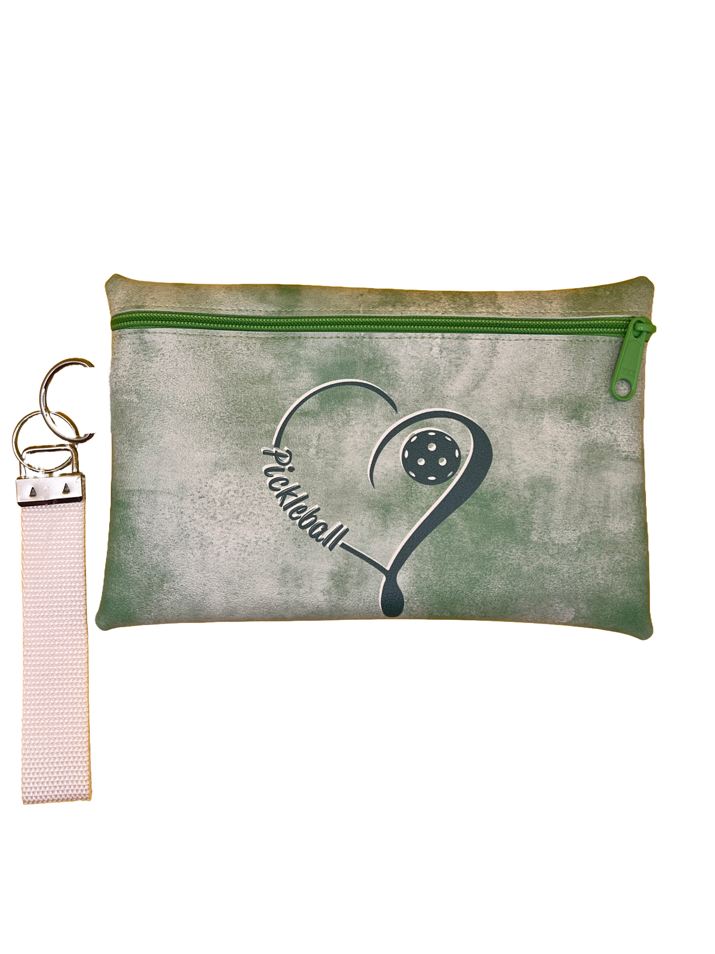 6X9 Vinyl Zipper Pickleball Wristlet Bag