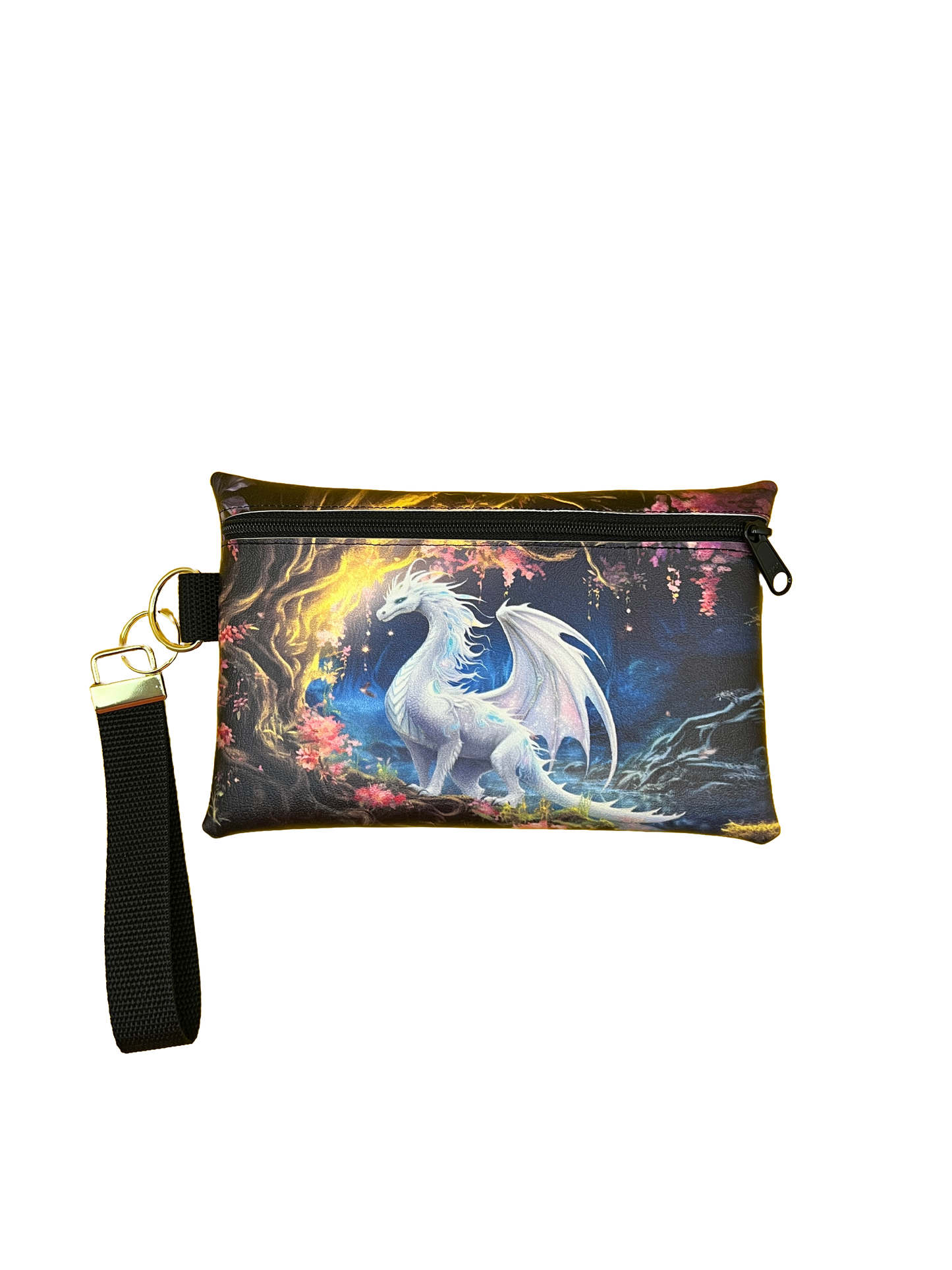 6x9 Vinyl Zipper Dragon Wristlet Bag