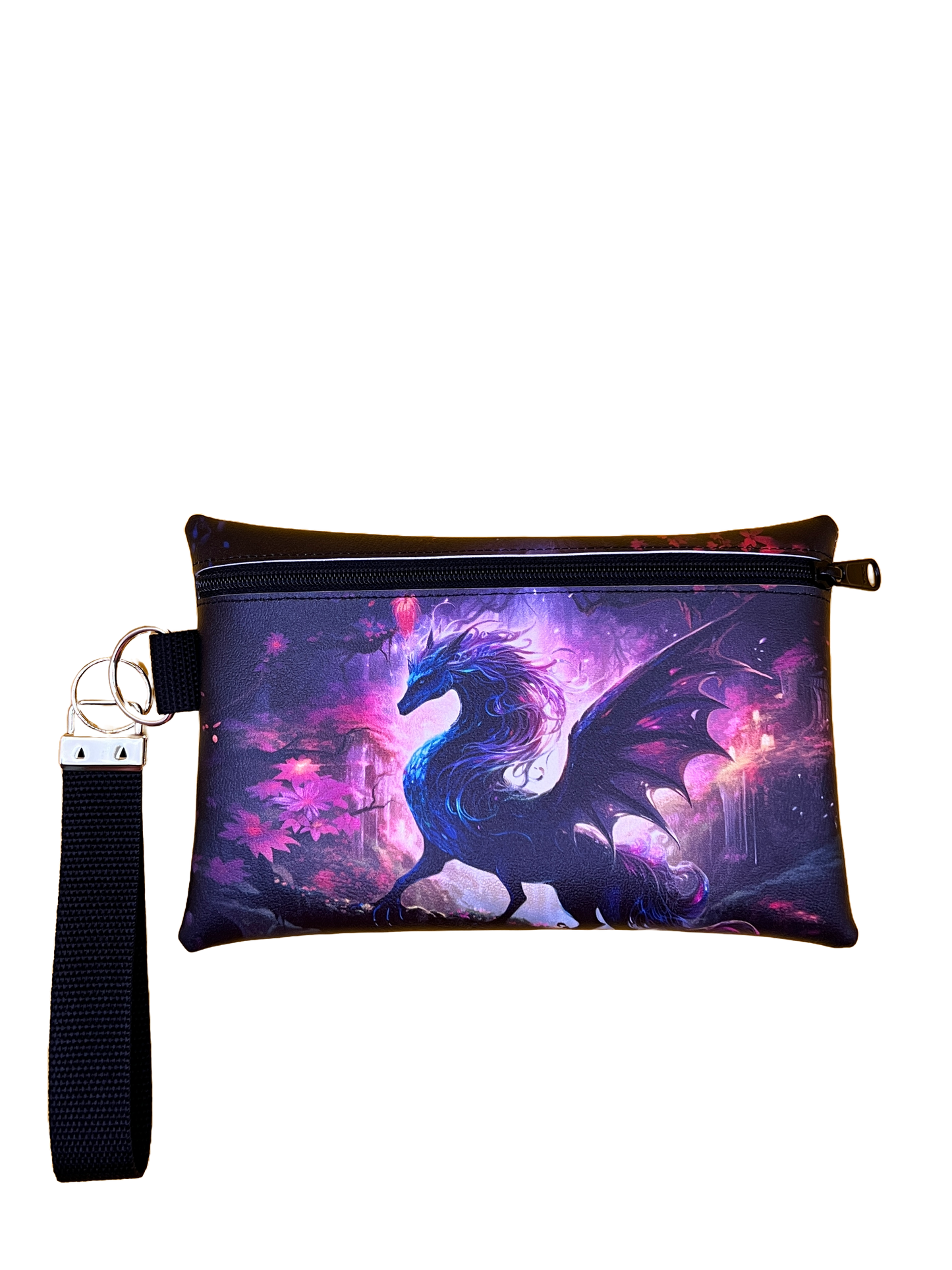 6x9 Vinyl Zipper Dragon Wristlet Bag