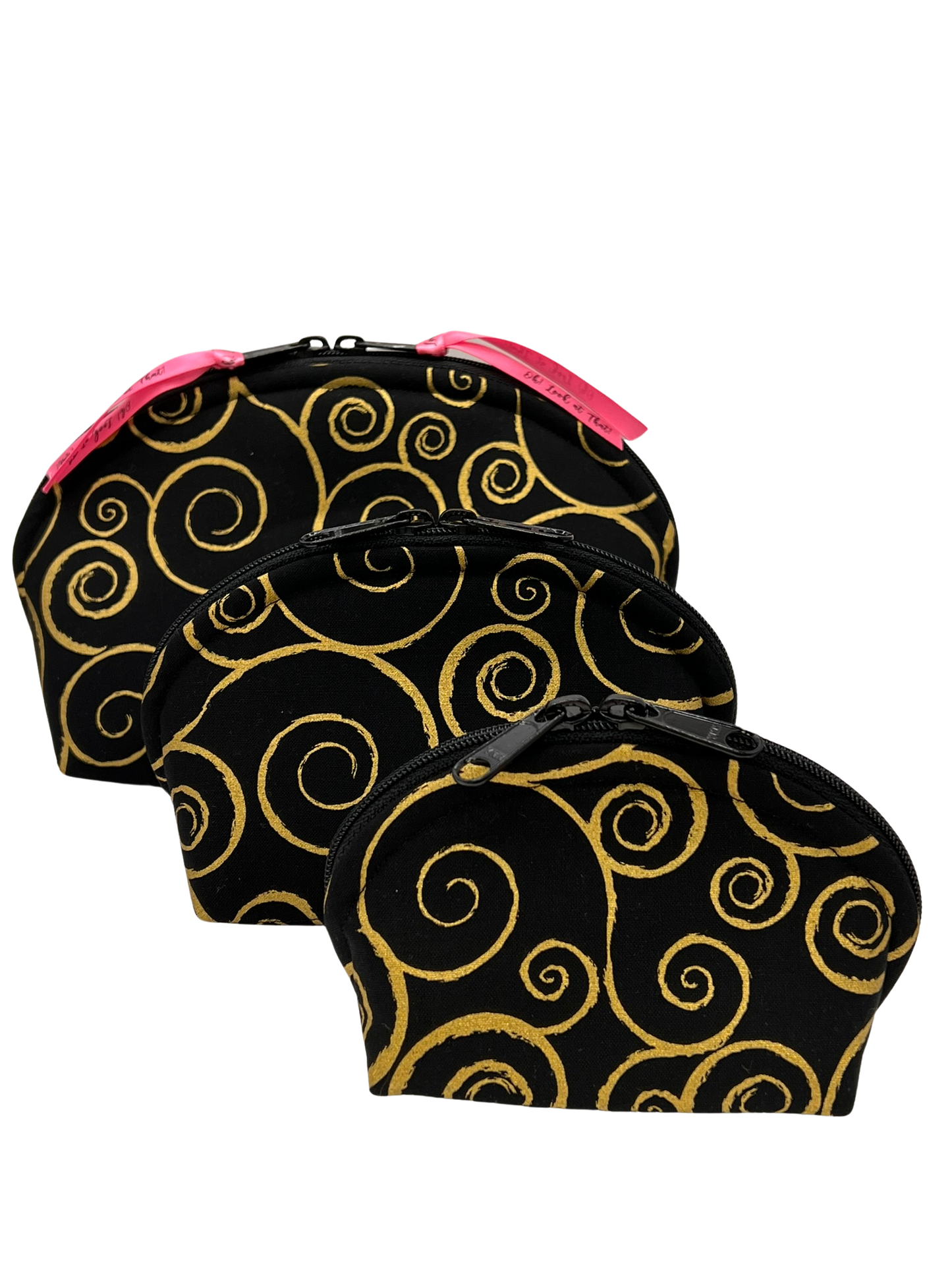 Elegant Black and Gold Spiral Pouches