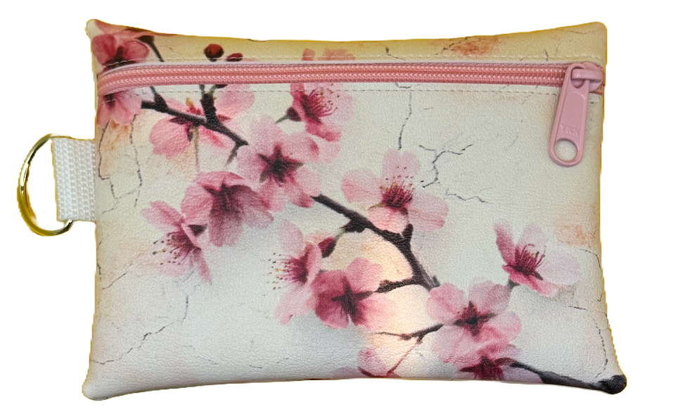 4X6 Vinyl Zipper Cherry Blossom Bag