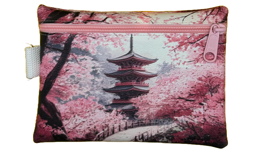 4X6 Vinyl Zipper Cherry Blossom Bag