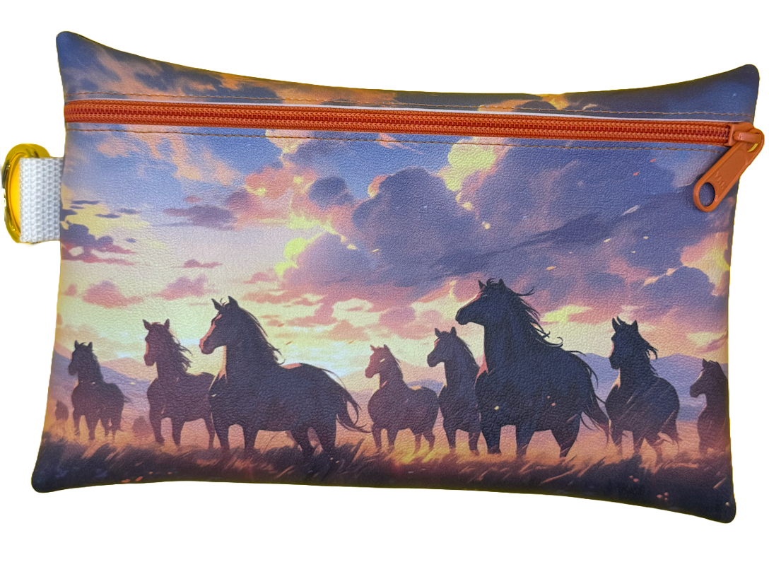 4X6 Vinyl Zipper Wild Horse Bag