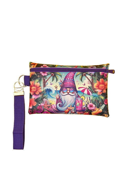 6X9 Vinyl Zipper Gnome Bag Wristlet