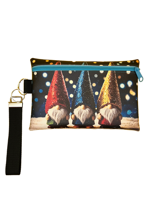 6X9 Vinyl Zipper Christmas Gnome Bag Wristlet