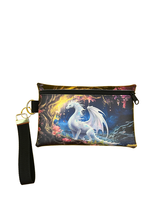 6x9 Vinyl Zipper Dragon Wristlet Bag