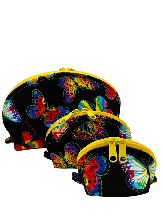 Vibrant Butterfly Zippered Pouches